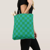 Green Blue Checkered Gingham Pattern Tasche (Von Nahem)