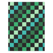 Green Blue Checkered Gingham Pattern Tischdecke (Vorderseite)