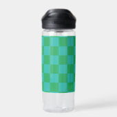 Green Blue Checkered Gingham Pattern Trinkflasche (Rückseite)