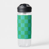 Green Blue Checkered Gingham Pattern Trinkflasche (Vorderseite)