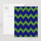 Green Blue Chevrons Postcard Postkarte (Vorne/Hinten)