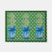 Green Blue Chinoiserie Orange Topiary Doormat Fußmatte (Vorderseite)