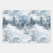 Green & Blue Christmas Trees Red Stripes Geschenkpapier Set (Vorderseite 2)