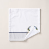 Green Blue Crab Gray Nautical Coastal Badhandtuch Set (Waschlappen)