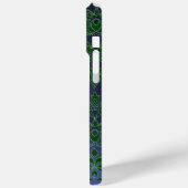 GREEN BLUE DAMASK GEMSTONE MONOGRAMM Case-Mate iPhone HÜLLE (Rückseite / Links)