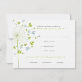 Green Blue Dandela Blume Liebe RSVP Card