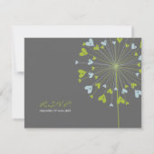 Green Blue Dandela Blume Liebe RSVP Card (Rückseite)