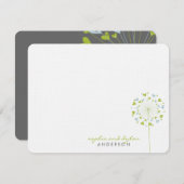 Green Blue Dandelions Liebe Hochzeit Danke Karte (Vorne/Hinten)