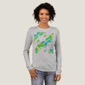 Green Blue Diagonal Zig-zag Tropical Art Design Tri-Blend Shirt (Volle Vorderseite)