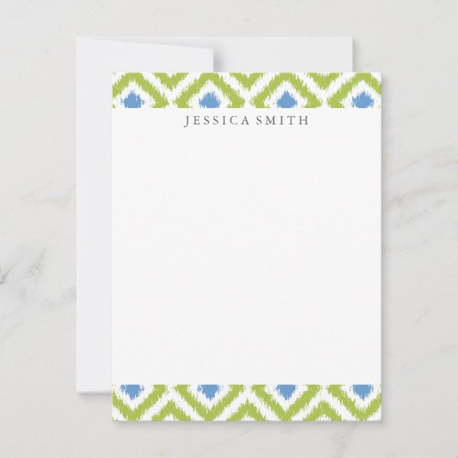 Green Blue Diamonds Ikat Pattern (Vorderseite)