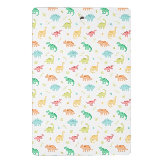 Green Blue Dinosaur Pattern Individuelle Name Mini Klemmbrett (Rückseite)