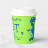 Green Blue Dinosaurier Themed Kindergeburtstag Par Pappbecher (Links)