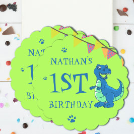 Green Blue Dinosaurier Themed Kindergeburtstag Par Untersetzer