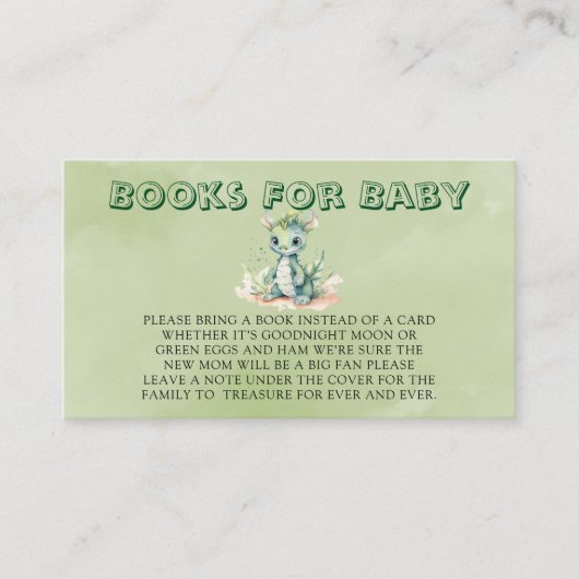 Green Blue Dragon Watercolor Books for Baby Begleitkarte (Vorderseite)