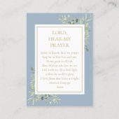 Green Blue First Heilige Kommunion Prayer Card Telefonnummerkarte (Rückseite)
