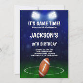 Green & Blue Football Einladung zum Geburtstag (Vorderseite)