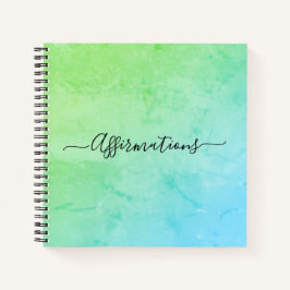 Green Blue Gefärbte Krawatte Black Typografy Affir Notizblock