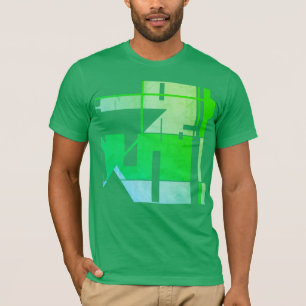 Green Blue Geometric Abstrakt Südwest Art Look T-Shirt