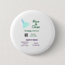 Green blue gitter clean mop add name address q r b button