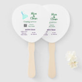 Green blue gitter clean mop add name address q r b fächer (Vorne und Hinten)