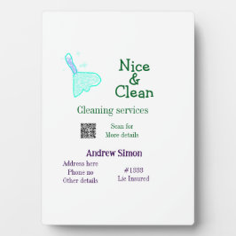 Green blue gitter clean mop add name address q r b fotoplatte