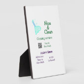 Green blue gitter clean mop add name address q r b fotoplatte (Seite)