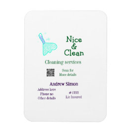 Green blue gitter clean mop add name address q r b magnet