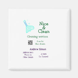 Green blue gitter clean mop add name address q r b magnet