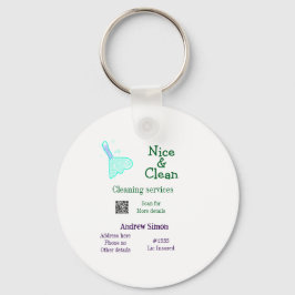 Green blue gitter clean mop add name address q r b schlüsselanhänger