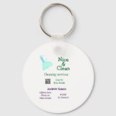 Green blue gitter clean mop add name address q r b schlüsselanhänger (Rückseite)