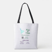 Green blue gitter clean mop add name address q r b tasche (Rückseite)