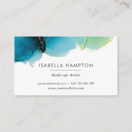 Green Blue Gold Aquarellfarben Visitenkarte