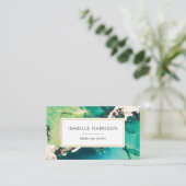 Green Blue Gold Aqucolor Tinte Visitenkarte (Stehend Vorderseite)