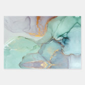 Green Blue Gold Marmor Hübsch Geschenkpapier Set (Vorderseite)