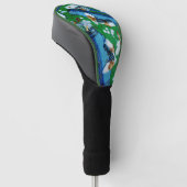 Green & Blue Golf Theme Headcover (angewinkelt)