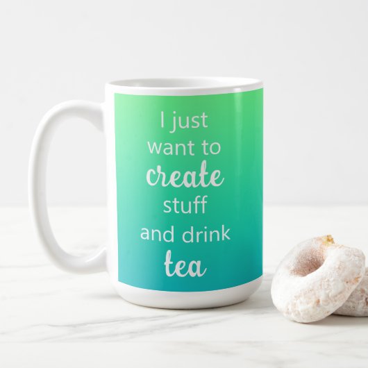 Green Blue Gradient kreieren Tasse zum Trinken und (Mit Donut)