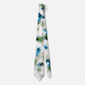Green Blue Grey White Abstrakt Pattern Krawatte (Vorderseite)