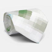 Green Blue Grey White Abstrakt Pattern Krawatte (Gerollt)