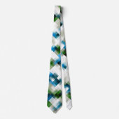 Green Blue Grey White Abstrakt Pattern Krawatte (Vorderseite)