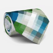 Green Blue Grey White Abstrakt Pattern Krawatte (Gerollt)