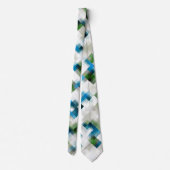 Green Blue Grey White Abstrakt Pattern Krawatte (Rückseite)
