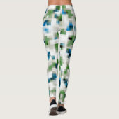 Green Blue Grey White Abstrakt Pattern Leggings (Rückseite)
