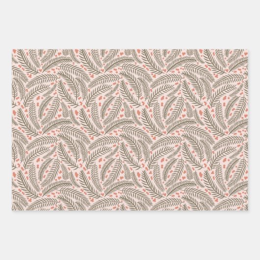 Green & Blue Hand gezeichnet Weihnachtsbaumleaf Geschenkpapier Set (Vorderseite 3)