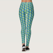 Green Blue Hanukkah Menorah Muster Trendy Chic Leggings (Rückseite)