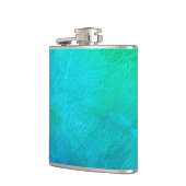 Green Blue Ice Abstrakt Art Flachmann (Links)