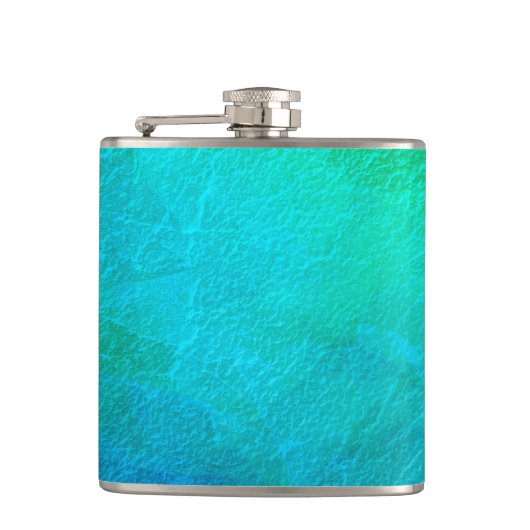 Green Blue Ice Abstrakt Art Flachmann (Vorderseite)