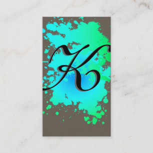 Green Blue Ink Paint Splash Business Card Visitenkarte