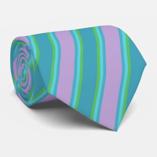 Green Blue Lavendel Stripes Pattern Necktie Krawatte