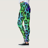 Green Blue Leopard Print Leggings (Links)