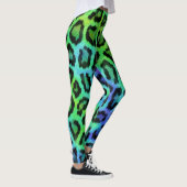 Green Blue Leopard Print Leggings (Rechts)